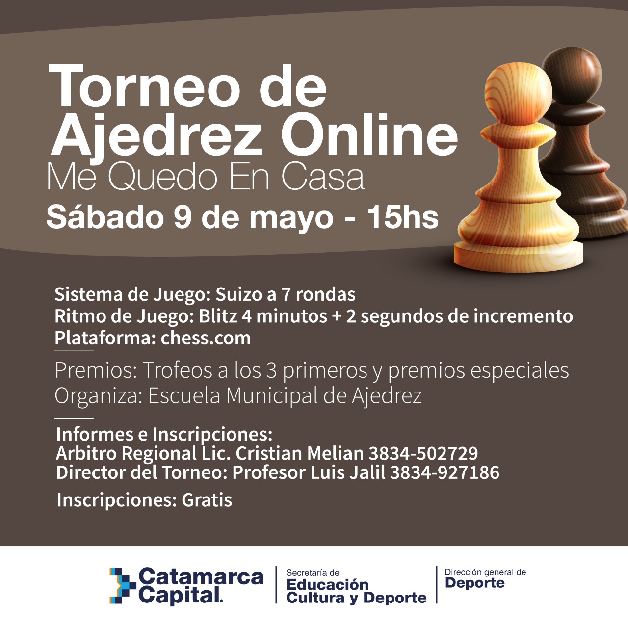 Torneo de ajedrez online “Me quedo en casa” - Municipalidad de SFVC